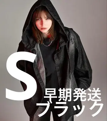 adrer 오버사이즈 셔츠 후드티 블랙 데님 S