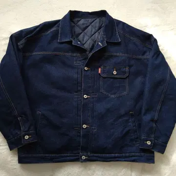데님 자켓 충전솜 아우터 트래커 자켓 인디고 짙은 네이비
