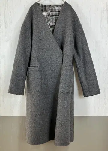 택 포함 새상품 ROPE 리버서블 노카라 코트 38