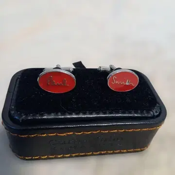 새상품급 레드와 실버 컬러 커프 링크스 Paul Smith