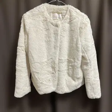 아이보리 플리스풍 자켓 F 사이즈