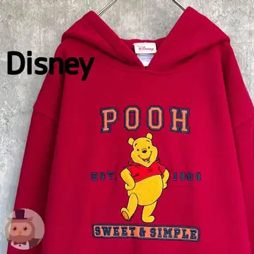 [ 빅 사이즈 ] 디즈니 곰돌이 푸 플리스 풀오버 후드티 구제 의류