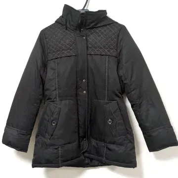 블랙 다운 자켓 탈부착 후드 부착