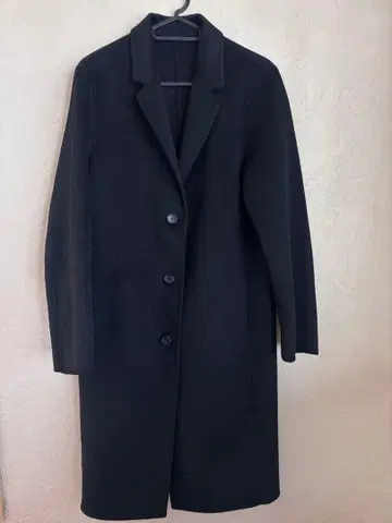 새상품 유니클로 블랙 울 혼방 롱 코트 사이즈 1