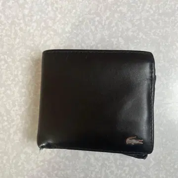 Lacoste 블랙 가죽 접이식 지갑