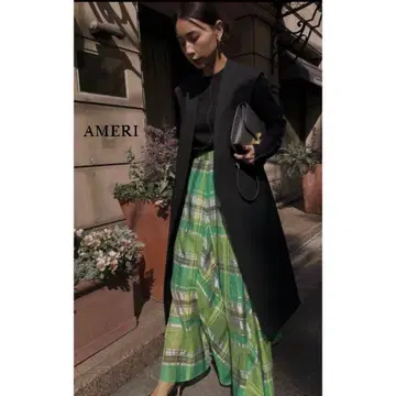 AMERI 스커트 체크 그린 CLANE 림아크