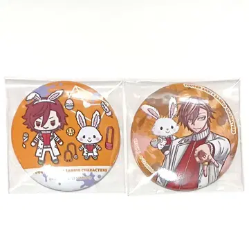 미사용 새상품 복숭아 산리오 콜라보 캔뱃지 2세트 오이란자카 쿄야