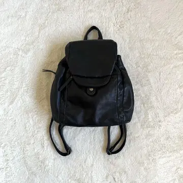 양가죽 램스킨 가죽 미니 백팩 블랙 천연 가죽 복조리 백팩