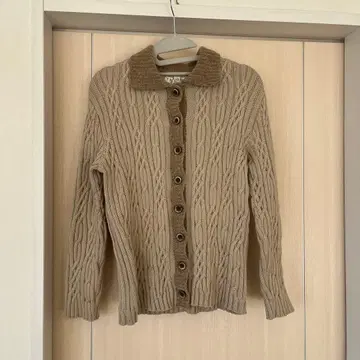 케이블 짜임 니트 가디건 베이지 EU42 프랑스 빈티지