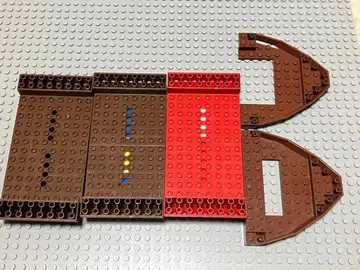 LEGO 배 블록 부품 브라운 빨간색