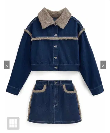 GRL 보아 데님 자켓 x 미니 스커트 셋업