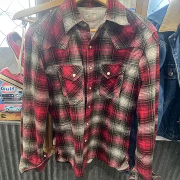 THE FLAT HEAD 체크 무늬 웨스턴 셔츠