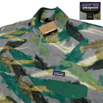 데드스탁 2016 파타고니아 물고기 패턴 송어 올 패턴 스냅T 플리스