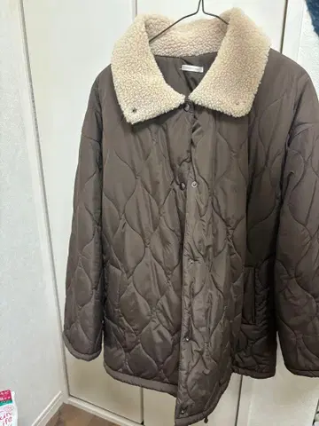 아프레 주르 클레어 브라운 퀼팅 자켓