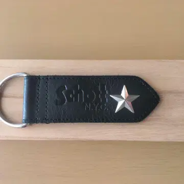 Schott NYC 가죽 키링 블랙