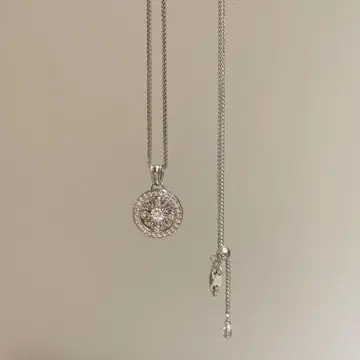 실버 원형 펜던트 목걸이