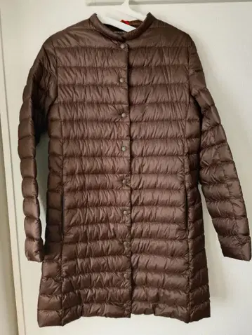 이네스 콜라보 브라운 롱 울트라 라이트 다운 코트 M