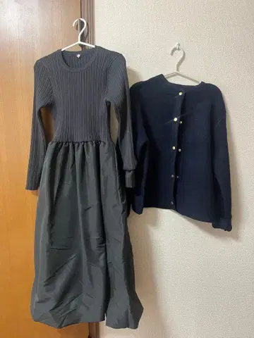 코카 원피스 가디건