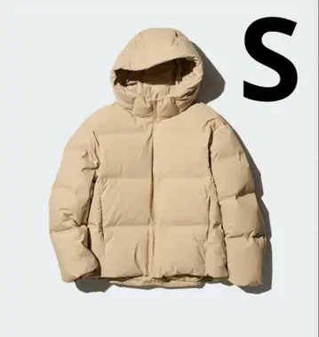 UNIQLO 심리스 다운 후드티 베이지