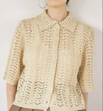 todayful 레이스 니트 셔츠 크림