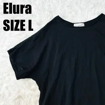 엘르 면 100% 블랙 돌먼 슬리브 T셔츠 L [193]