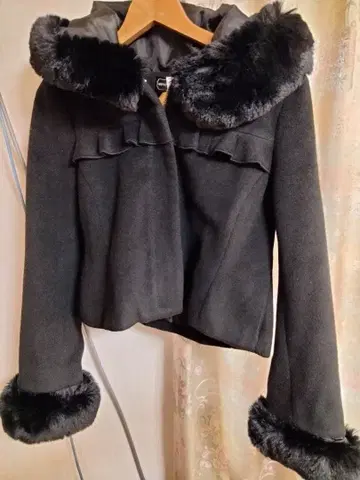 evelyn 에블린 퍼 포함 숏 기장 자켓