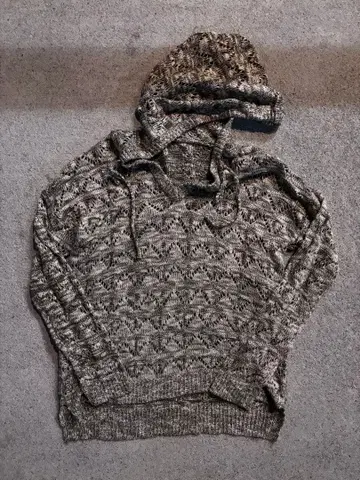 Braided knit hoodie y2k grunge