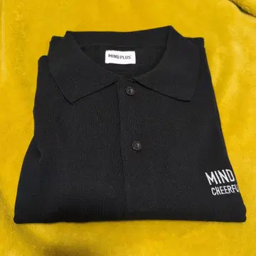 긴팔 피케 셔츠 남성용 M 사이즈 블랙 컬러 MIND PLUS