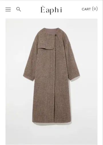 eaphi 노카라 울 체크 코트