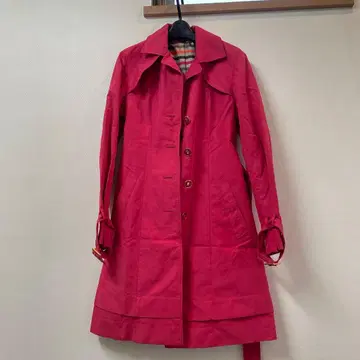 ELLE 핑크 롱 트렌치코트