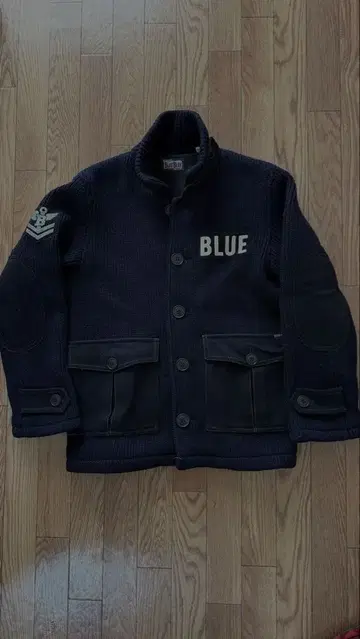 블루블루 재팬 리브 니트 자켓