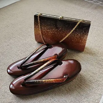 일본 의류용 조리 및 백 세트 23cm 금나전 무늬