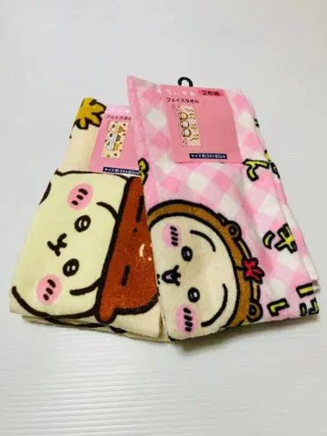 인기 치이카와 (먼작귀) 너구리야 가을 밥 페이스타월 2종 4장 세트