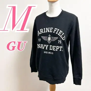 GU 지유 블랙 긴팔 트레이닝복 M 맨투맨 캐주얼 폴리 면