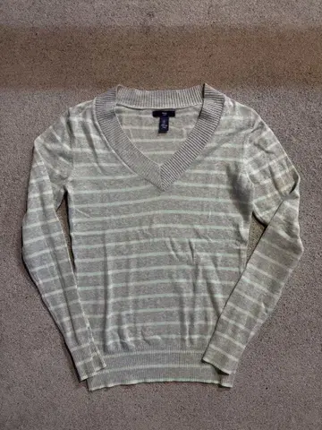 Gap V넥 보더 스웨터 y2k