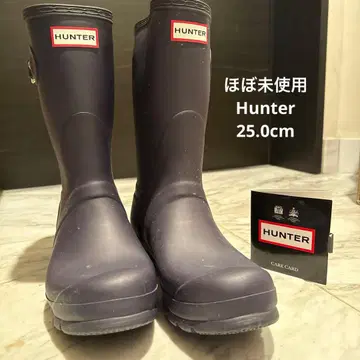 HUNTER 네이비 장화 케어 카드 포함
