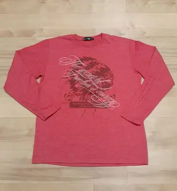 그래픽 프린트 긴팔 티셔츠 빨간색 LL 사이즈