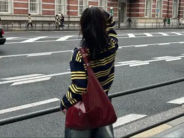 빨간색 숄더백 가죽풍/안쪽 애니멀 무늬