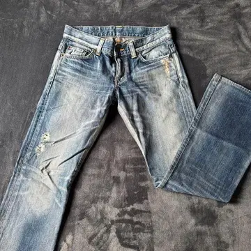 Edwin 데미지 가공 플레어 데님 팬츠 빈티지 27