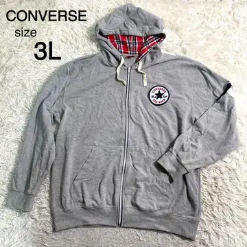 CONVERSE ALLSTAR 그레이 컬러 와펜 집업 후드티