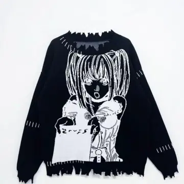 REFLEM x DEATH NOTE 콜라보 데미지 니트