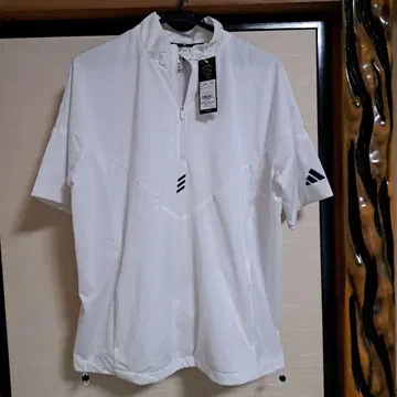 택 포함 새상품! adidas 하프 지퍼 셔츠 화이트