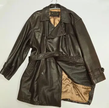 천연 가죽 트렌치코트