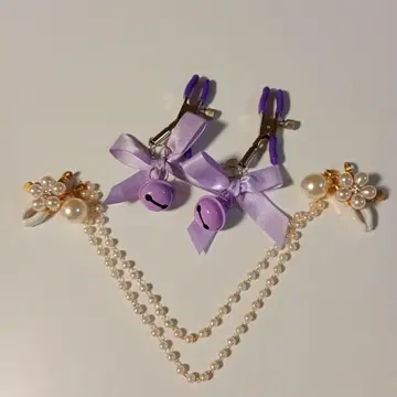 클립식 바디 액세서리 2세트 펄 x 골드 체인 2연