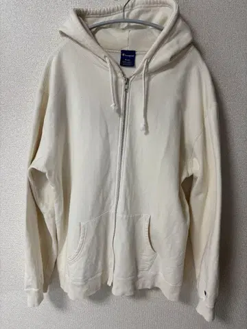 Champion 지퍼 후드티 화이트