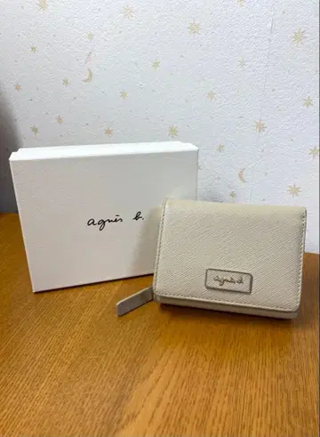 agnes b. 3단 폴더형 지갑 베이지
