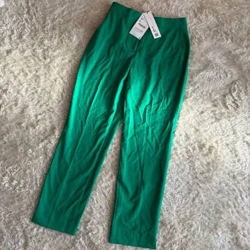 새상품 ZARA 자라 슬랙스 컬러 팬츠 사이즈 34 S 사이즈 그린