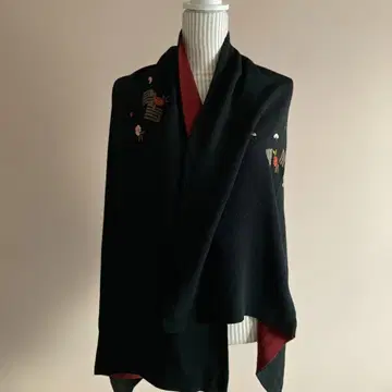 크레이프 원단 숄 리버서블