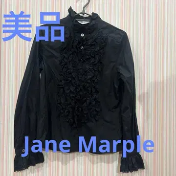 새상품급 Jane Marple 프릴 달린 블랙 긴팔 셔츠 M 사이즈