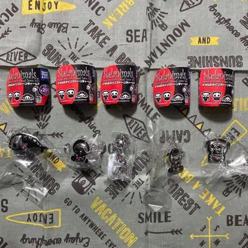 스켈 애니멀즈 가챠 메탈&큐빅 참 2 5종 세미 컴프